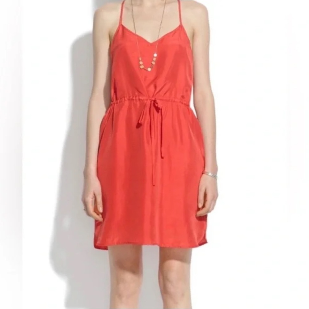 Madewell Daybreak Silk Drawstring Waist Tank Dress